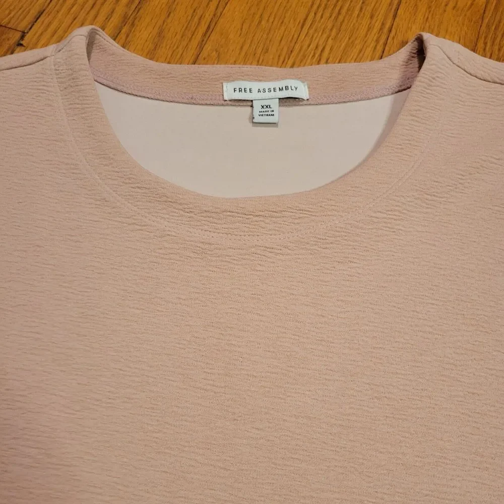 Free Assembly Womens‎ Dress 3/4 Sleeve Pink Size XXL Wedding Career Preppy - Picture 3 of 16